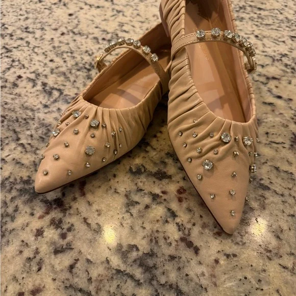 Antonio Melani x Jennifer Symko Lyssa Lou Leather Studded Mary Jane Flats - Picture 3 of 7